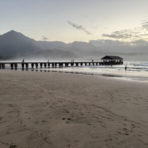 Hanalei Pier Sunset Photo