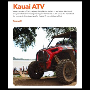 Kauai ATV Closing